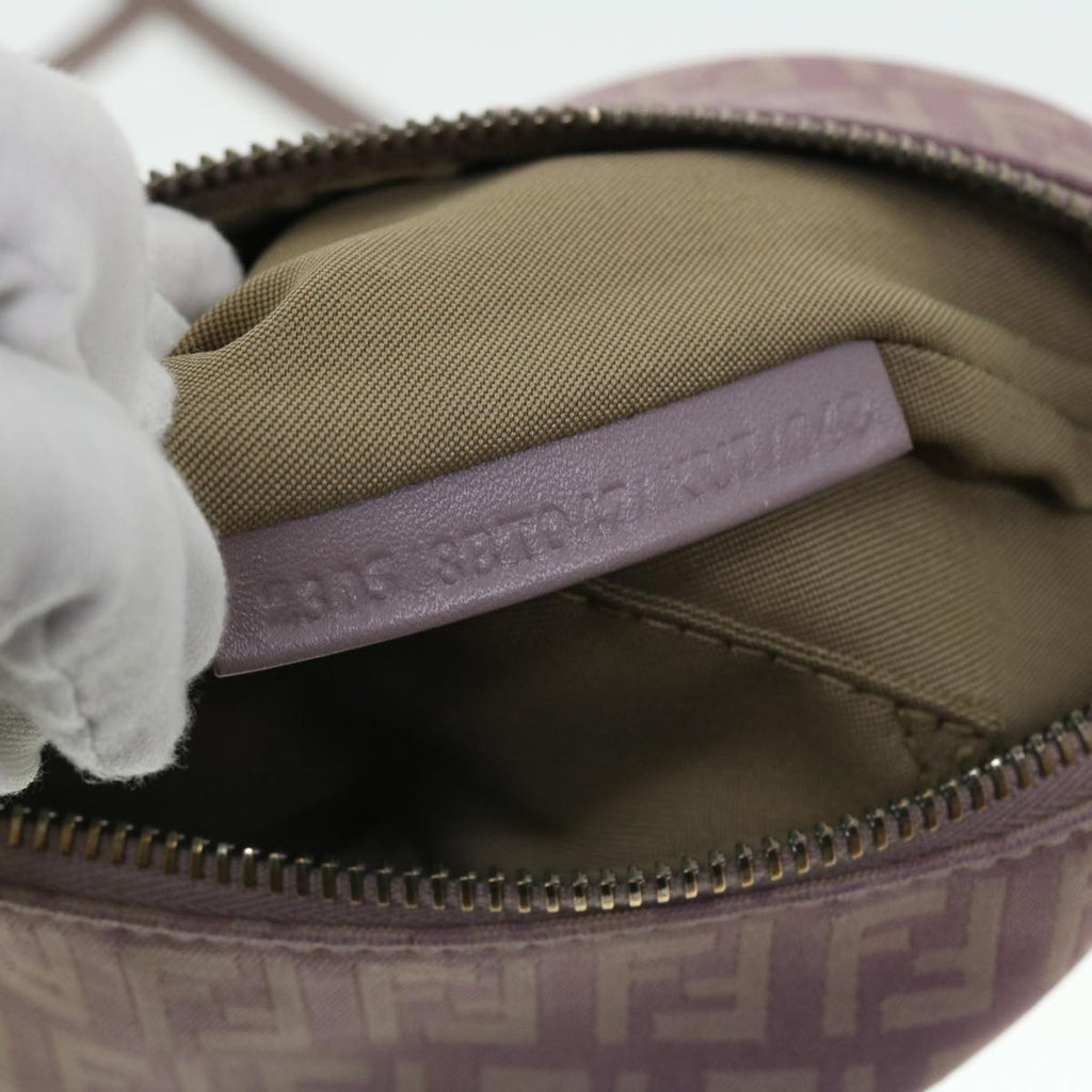 FENDI Zucchino Canvas Shoulder Bag Pink 52246