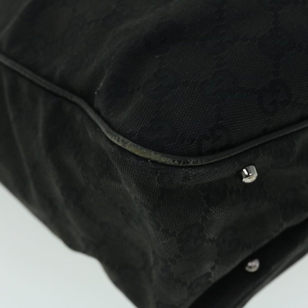 GUCCI GG Canvas Hand Bag Black 113017 52250