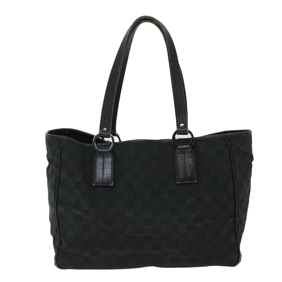 GUCCI GG Canvas Hand Bag Black 113017 52250