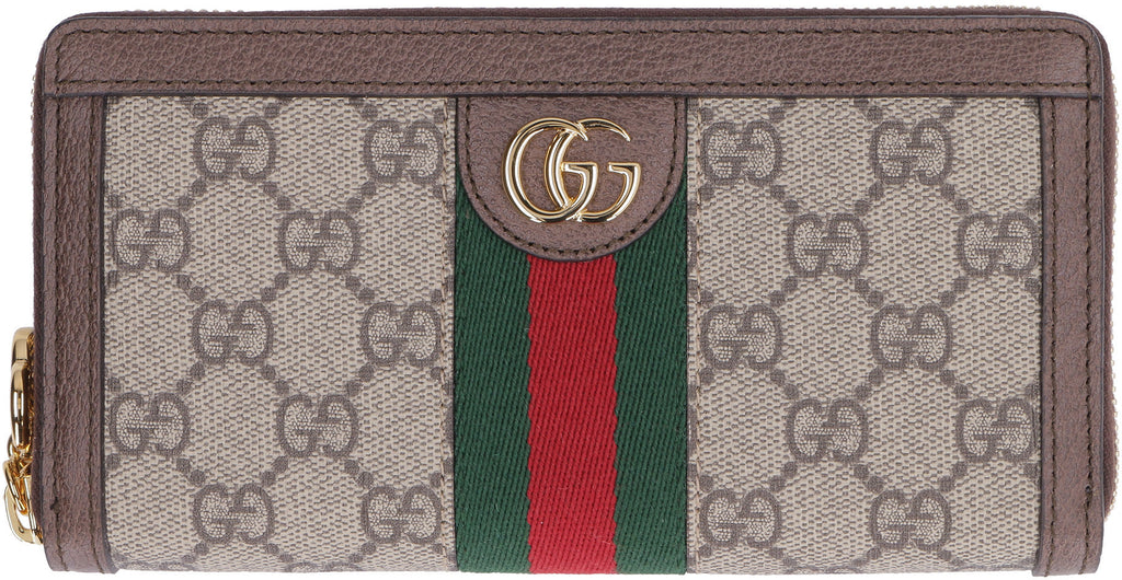 GUCCI Mini Zip Around Wallet with Web Detail