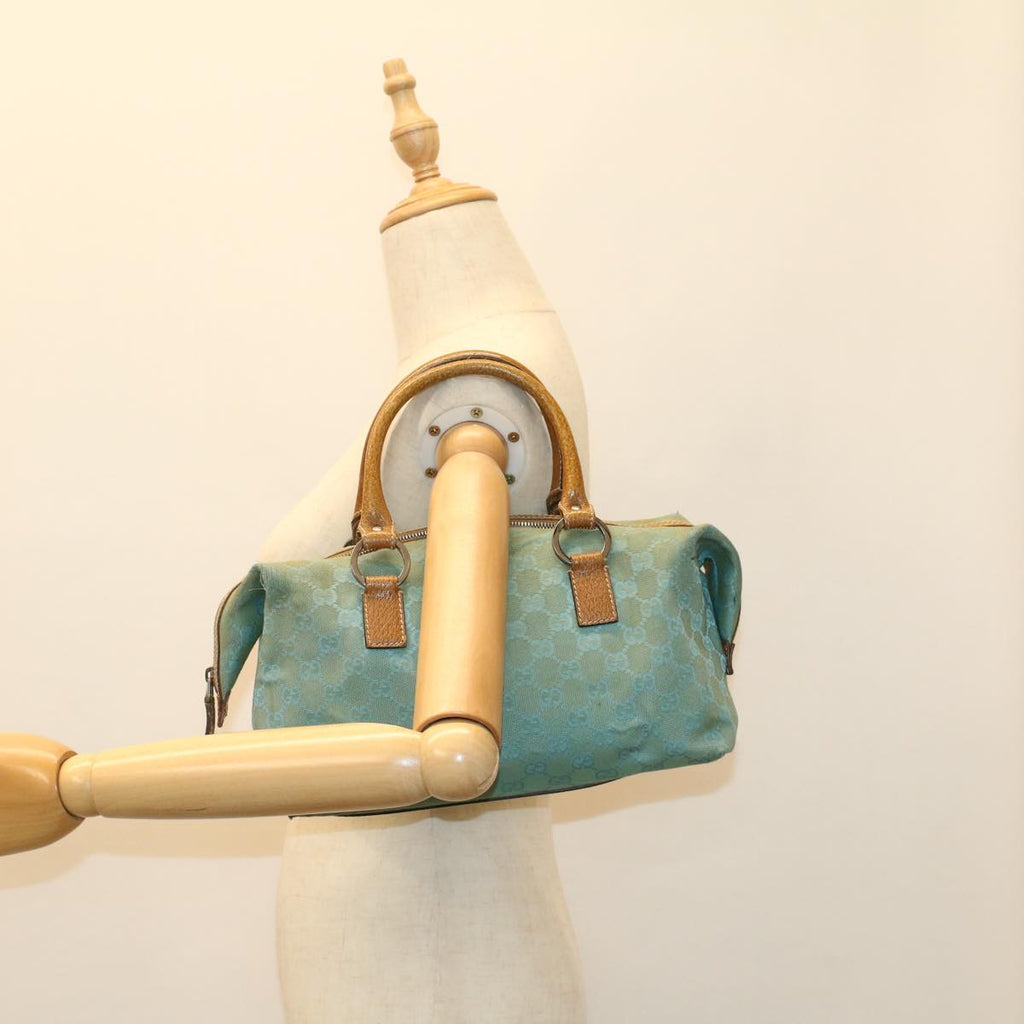 GUCCI GG Canvas Hand Bag Light Blue 113009 52433