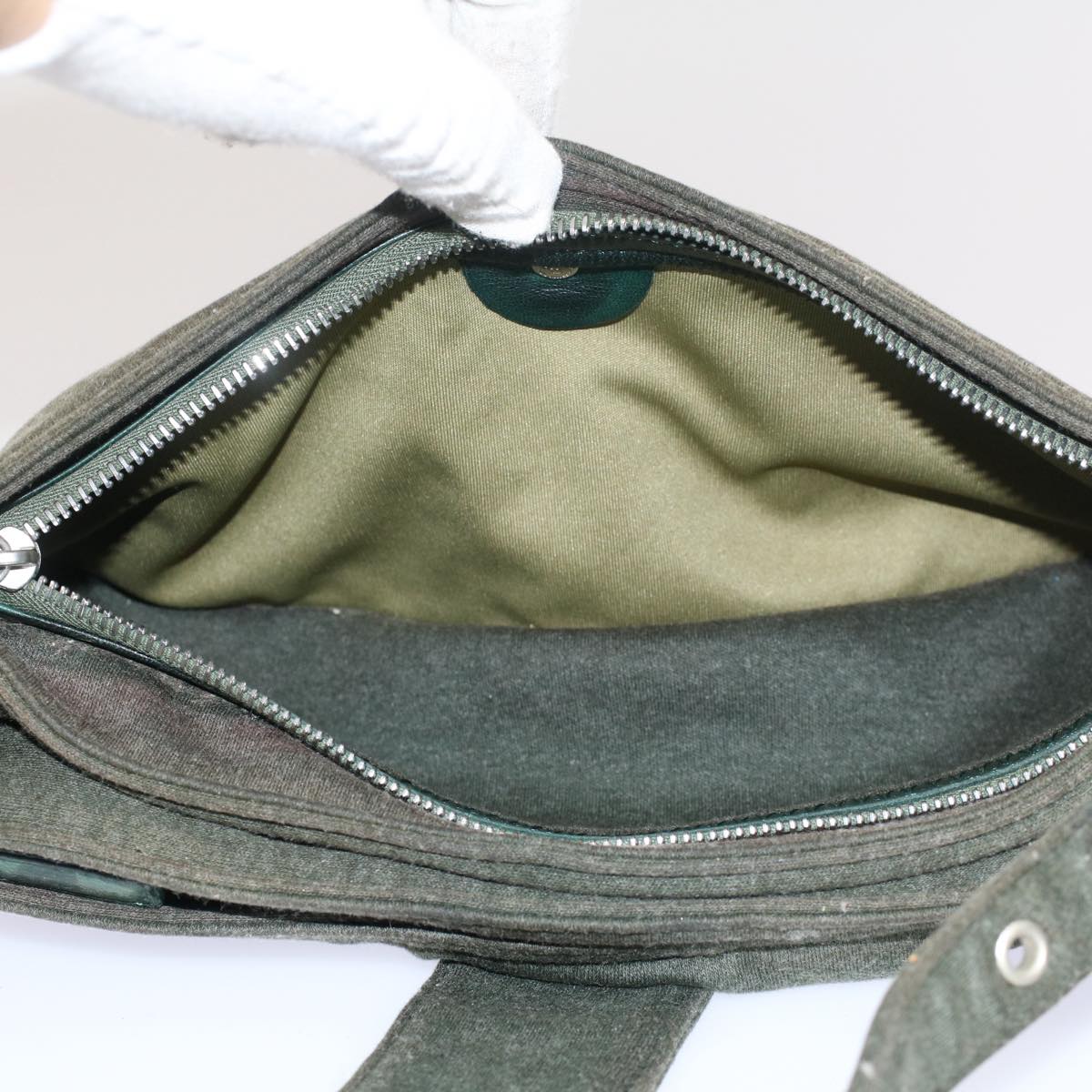 FENDI Mamma Baguette Shoulder Bag Nylon Green 52438