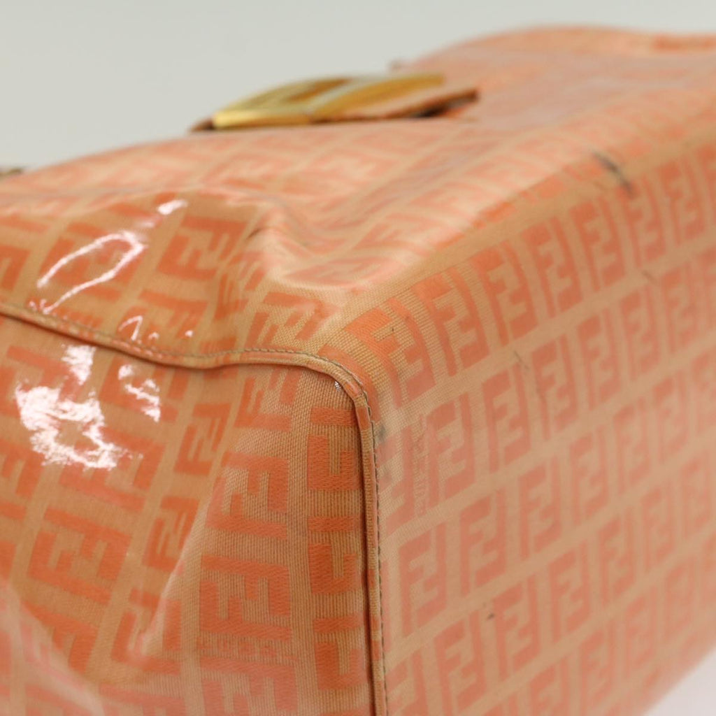 FENDI Zucchino Canvas Mamma Baguette Hand Bag Enamel Orange 52439