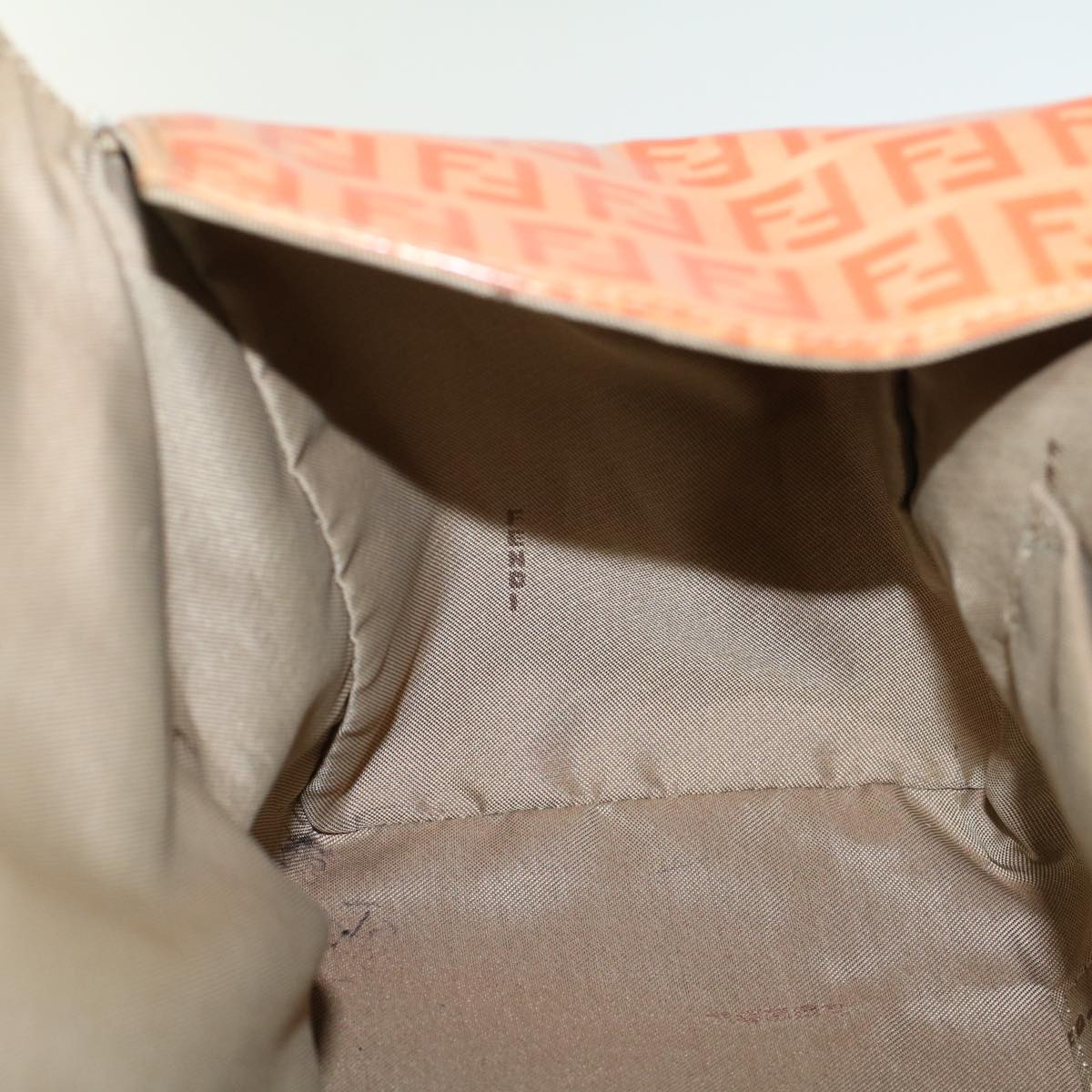 FENDI Zucchino Canvas Mamma Baguette Hand Bag Enamel Orange 52439