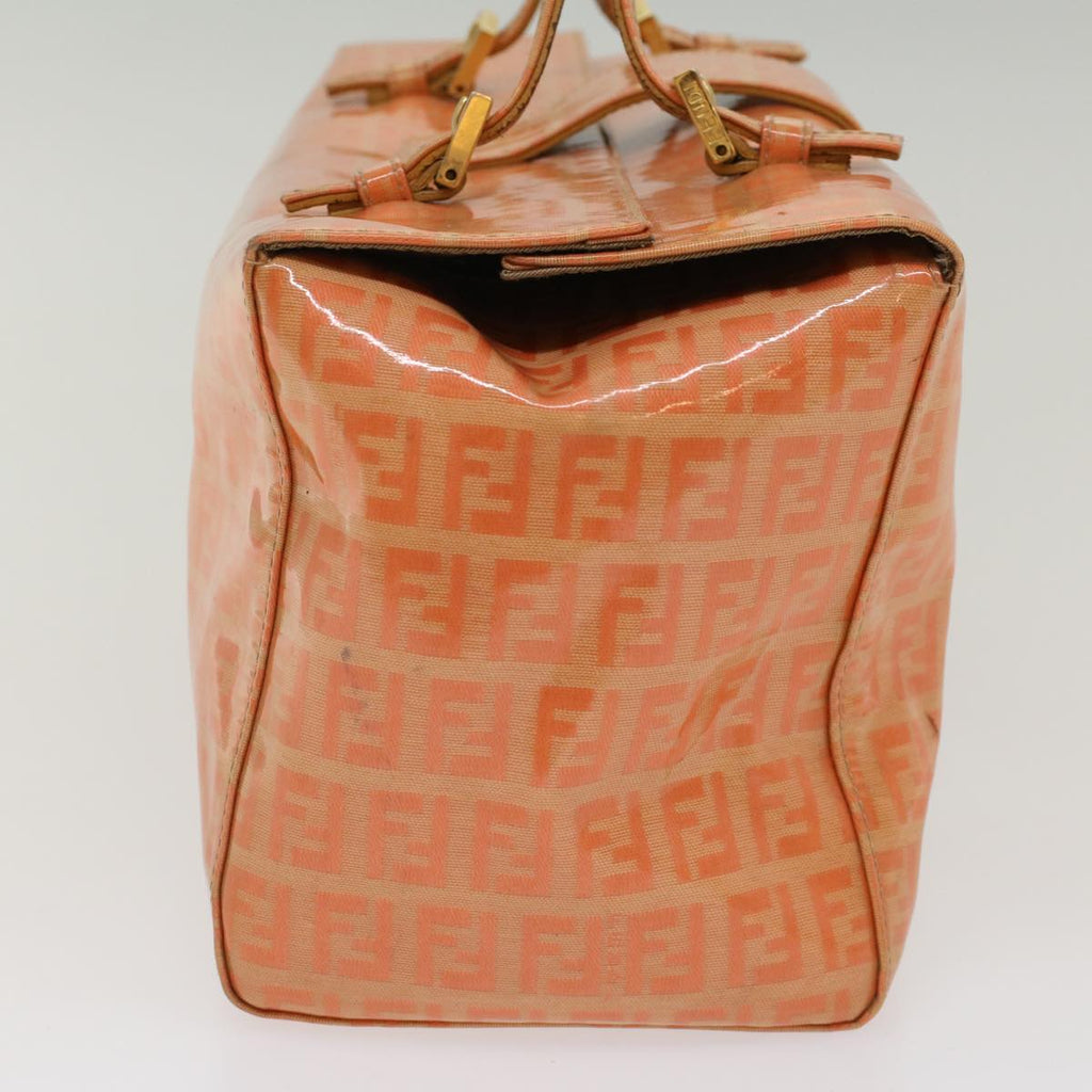 FENDI Zucchino Canvas Mamma Baguette Hand Bag Enamel Orange 52439
