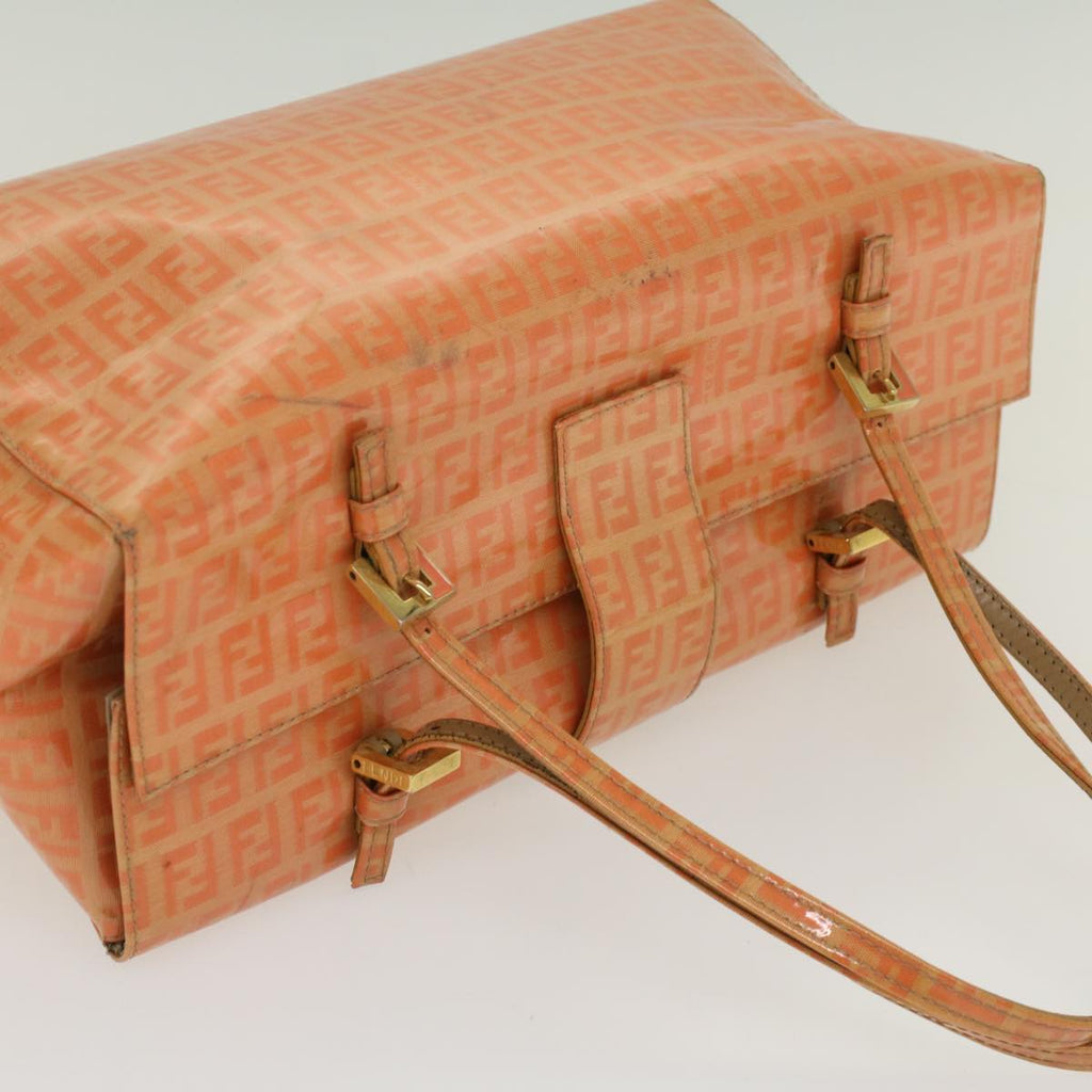 FENDI Zucchino Canvas Mamma Baguette Hand Bag Enamel Orange 52439