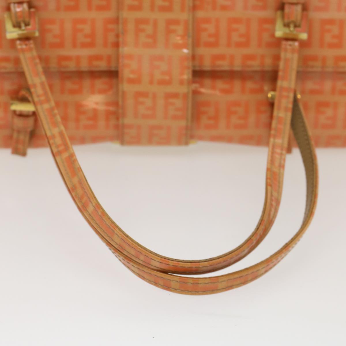 FENDI Zucchino Canvas Mamma Baguette Hand Bag Enamel Orange 52439