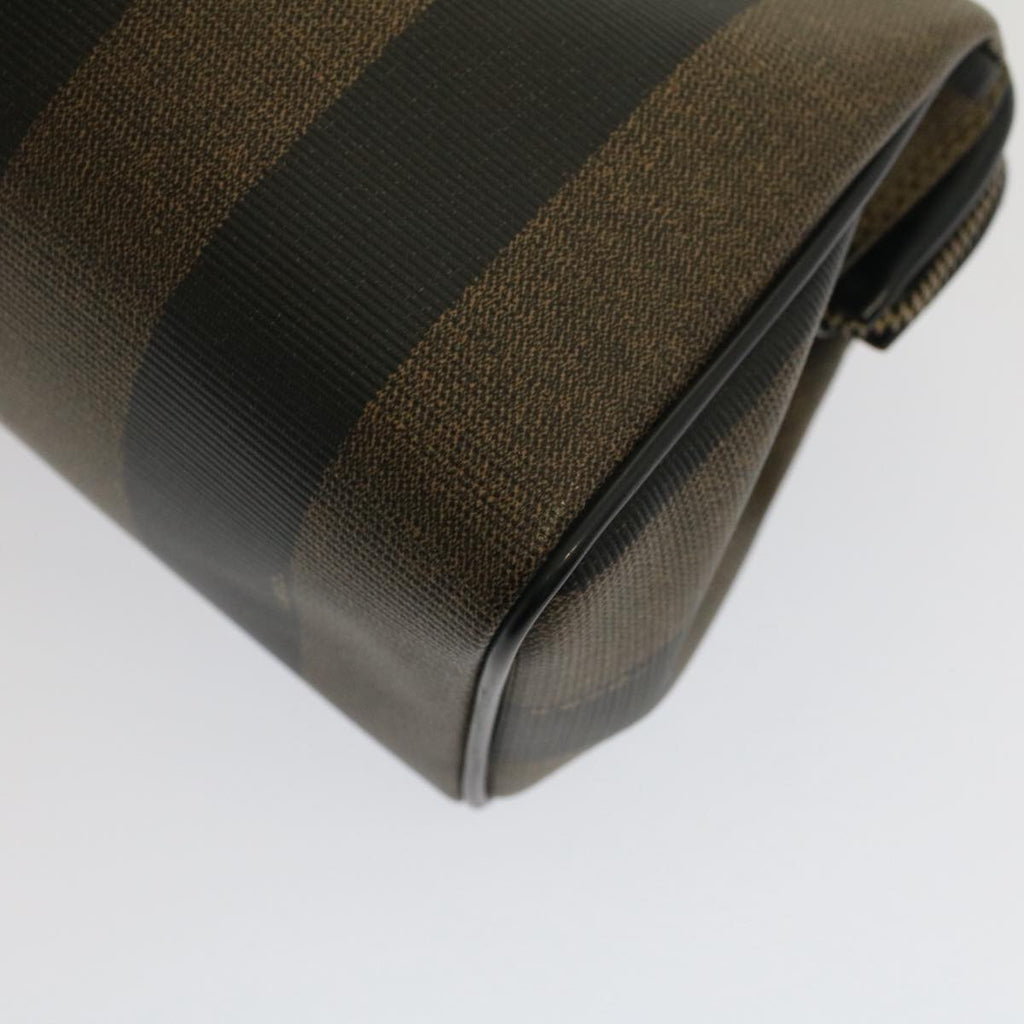 FENDI Pecan Canvas Mini Boston Bag Black Brown 52490