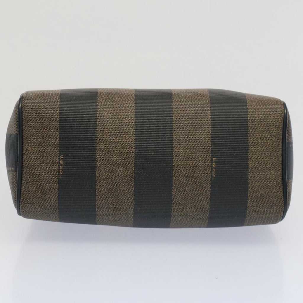 FENDI Pecan Canvas Mini Boston Bag Black Brown 52490