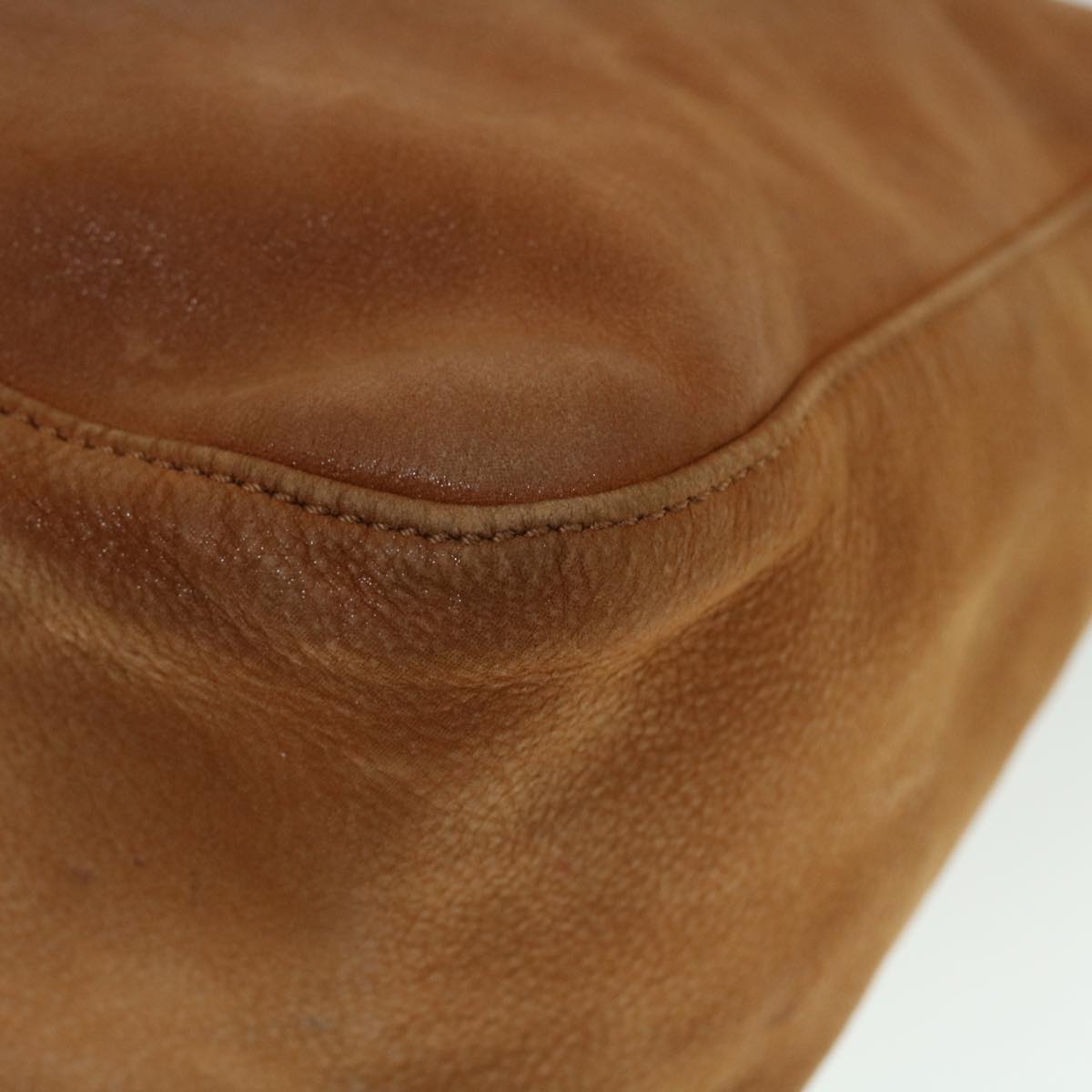 FENDI Mamma Baguette Shoulder Bag Leather Beige 52497