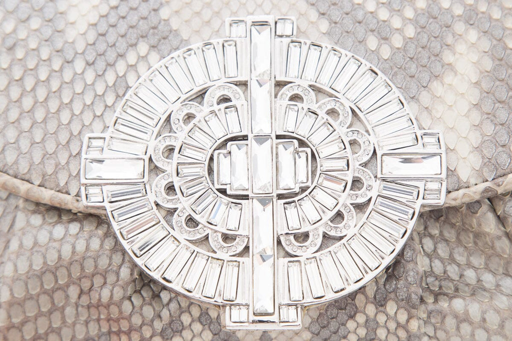 Judith Leiber Snake & Crystal Detail Clutch