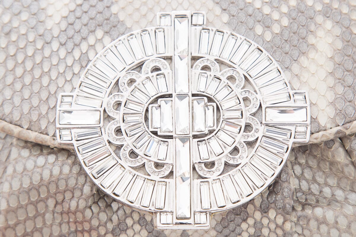 Judith Leiber Snake & Crystal Detail Clutch