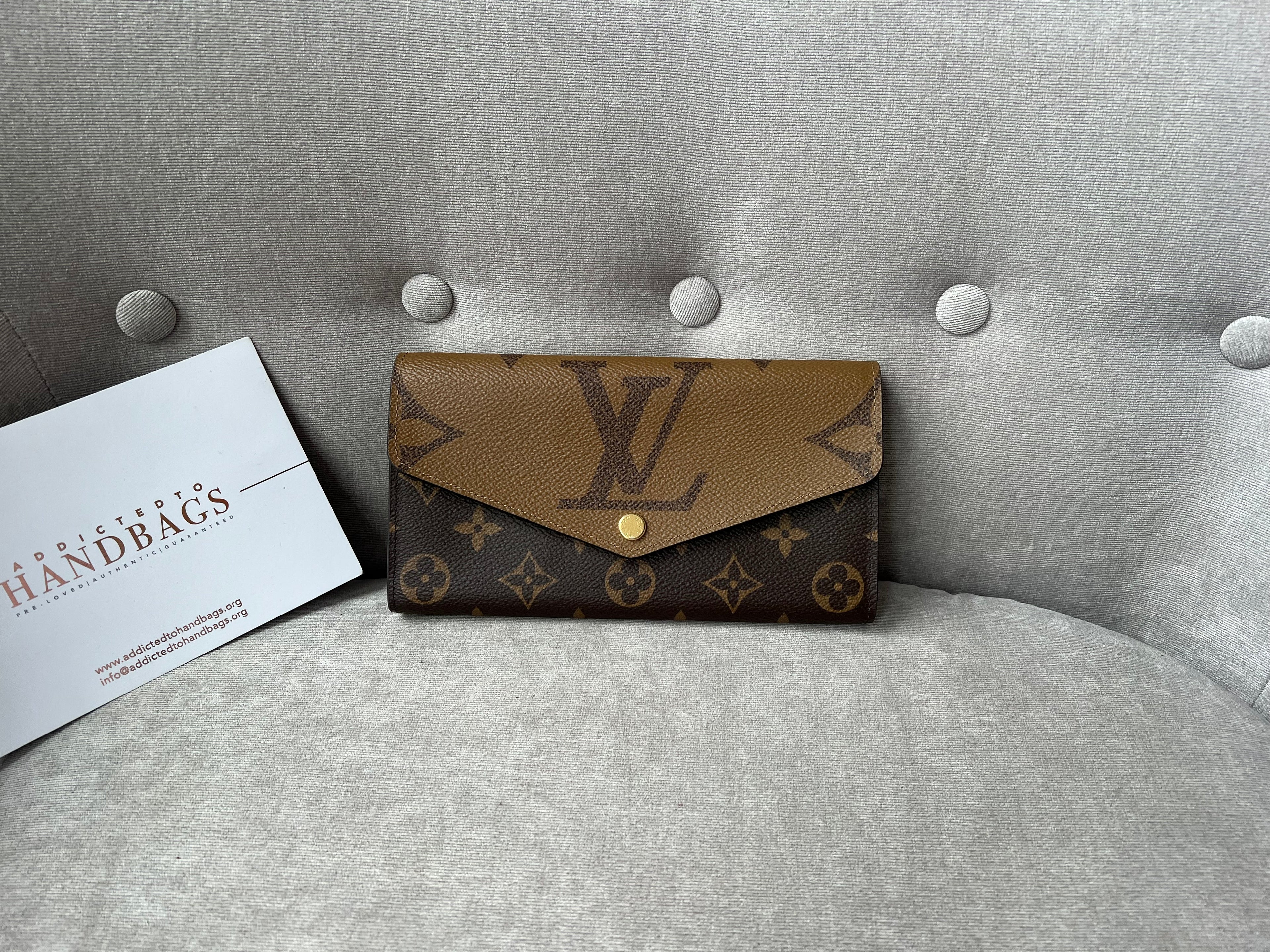 Louis Vuitton Sarah Wallet in reverse Monogram and Brown (RRP £550)
