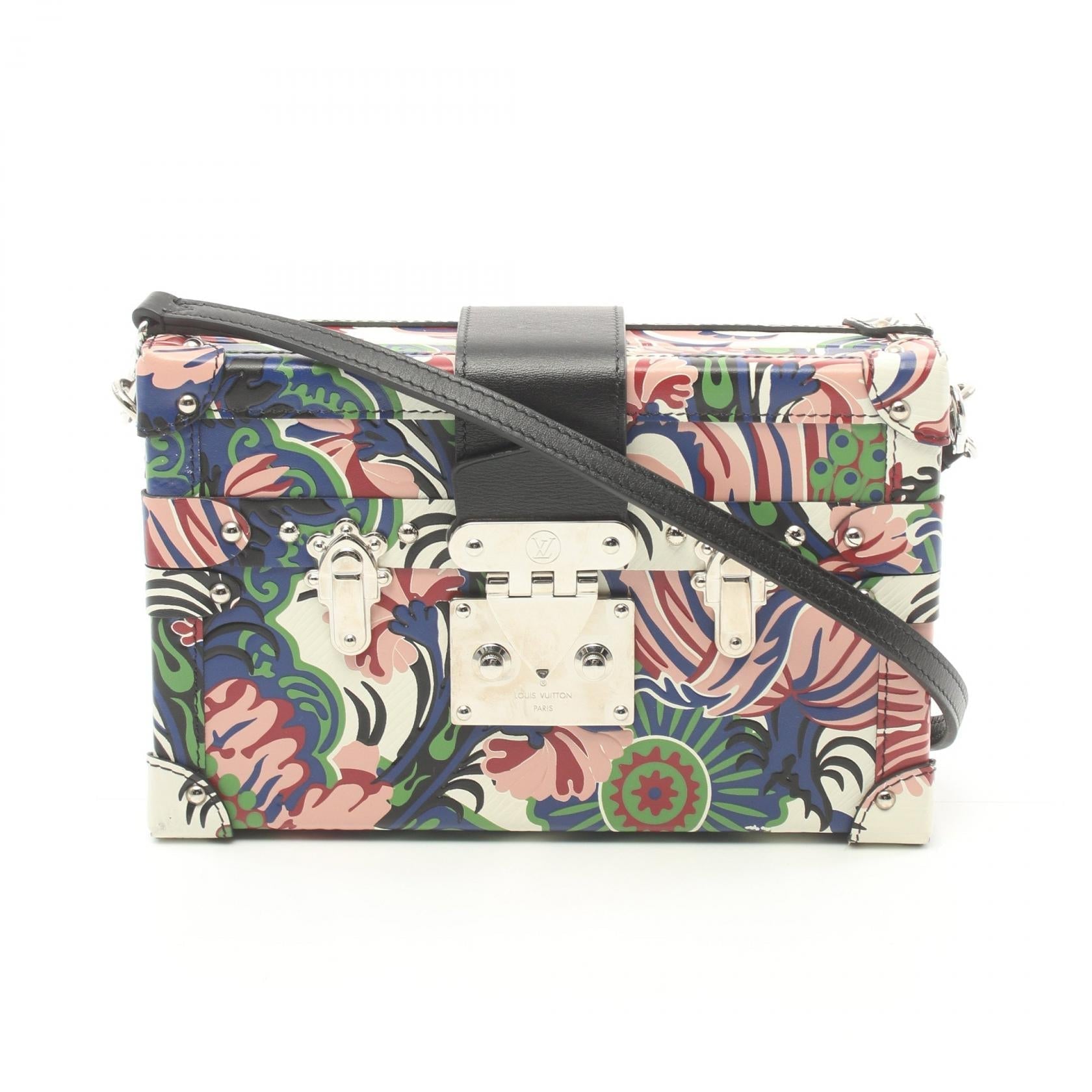 Louis Vuitton Floral Print Petite Malle  Leather Shoulder Bag