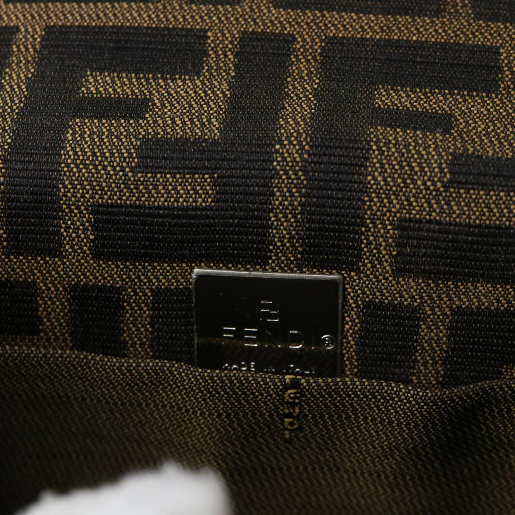 FENDI Zucca Canvas Mamma Baguette Shoulder Bag Brown Black 52735