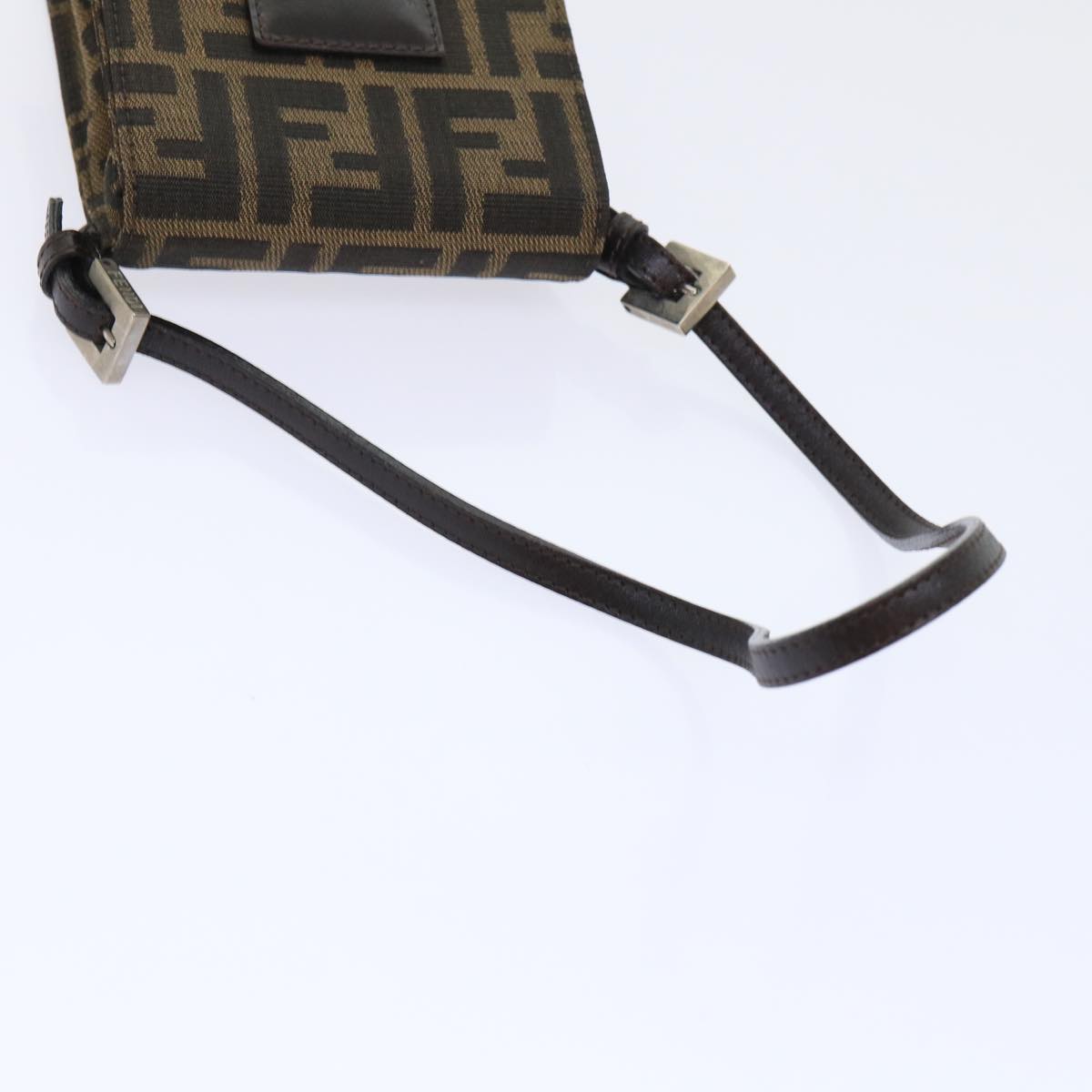 FENDI Zucca Canvas Mamma Baguette Shoulder Bag Brown Black 52735