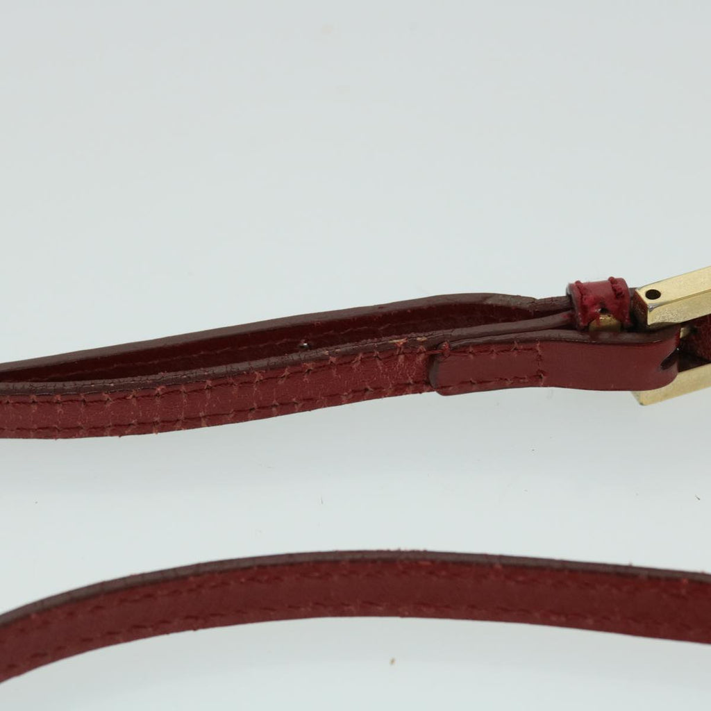 FENDI Zucchino Canvas Mamma Baguette Shoulder Bag Beige Red 52738