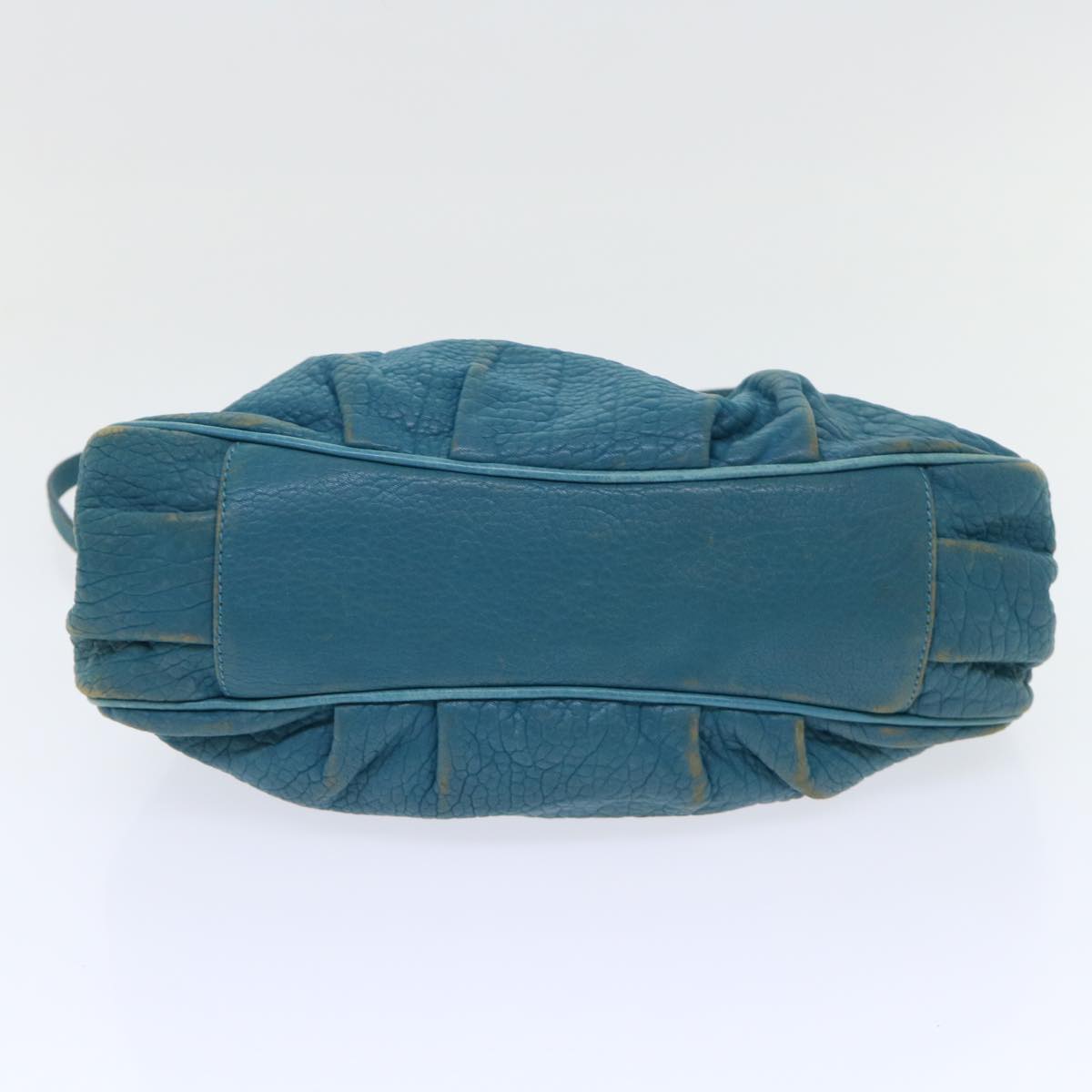 FENDI Chain Shoulder Bag Leather 2way Turquoise Blue 52739