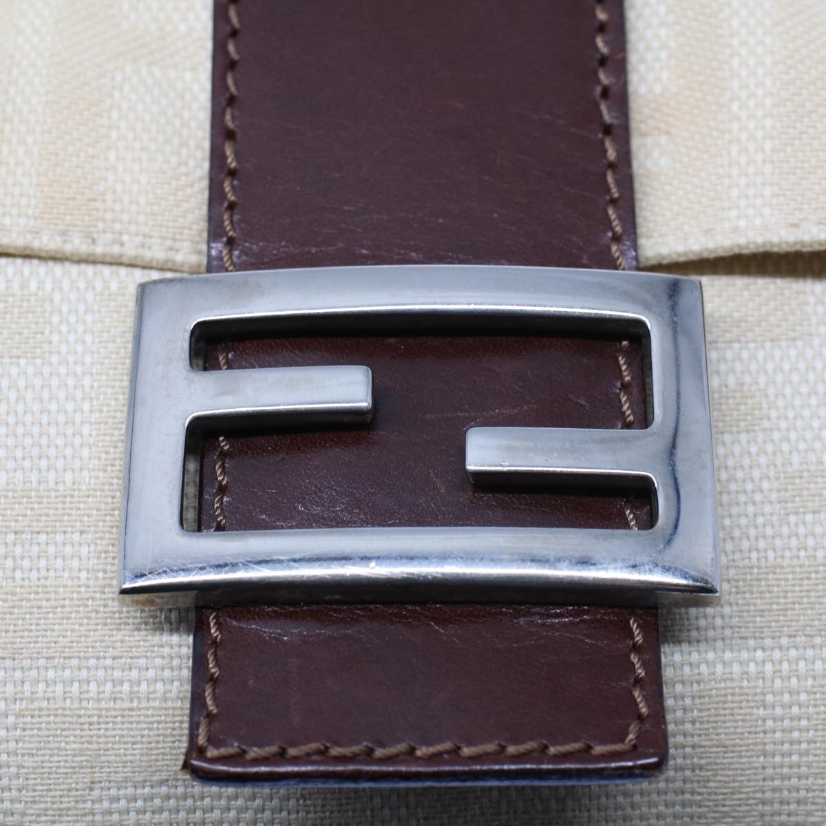 FENDI Mamma Baguette Shoulder Bag Beige 52740