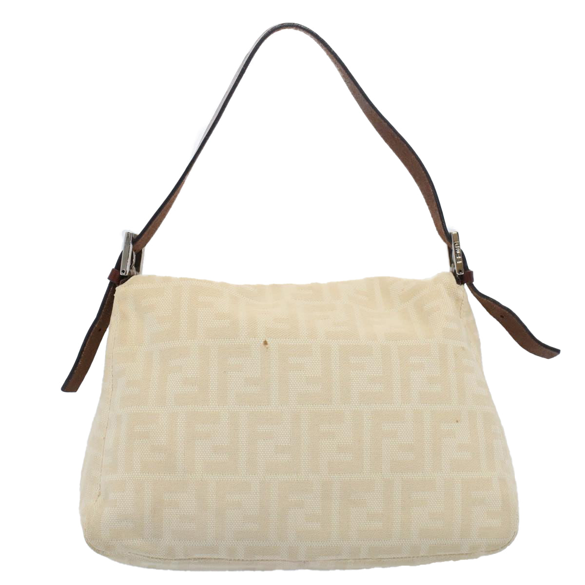 FENDI Mamma Baguette Shoulder Bag Beige 52740