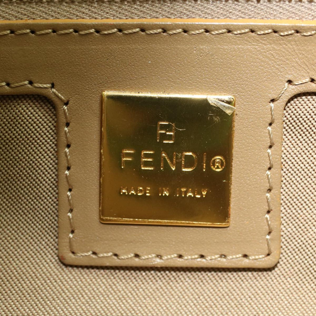 FENDI Mamma Baguette Shoulder Bag Coated Canvas Light Blue 52741