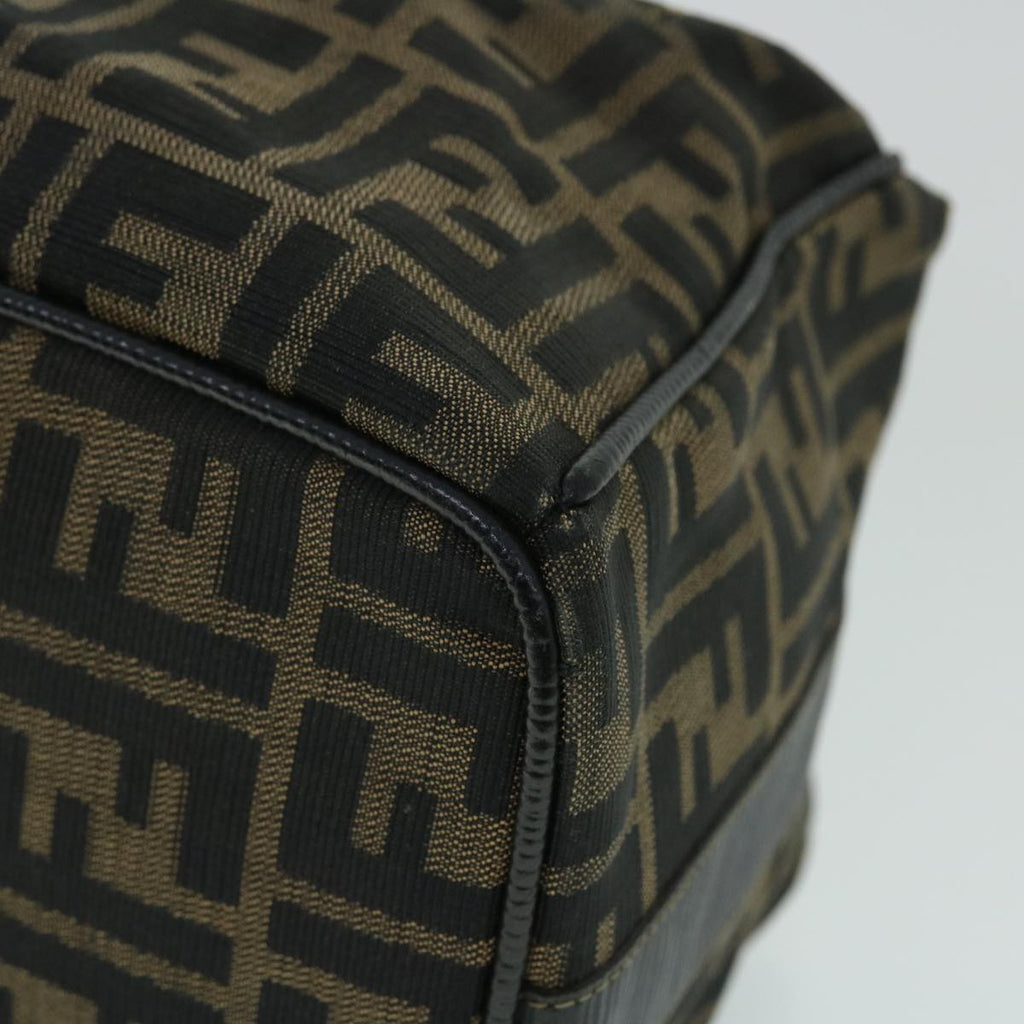 FENDI Zucca Canvas Vanity pouch Hand Bag Brown Black 52743