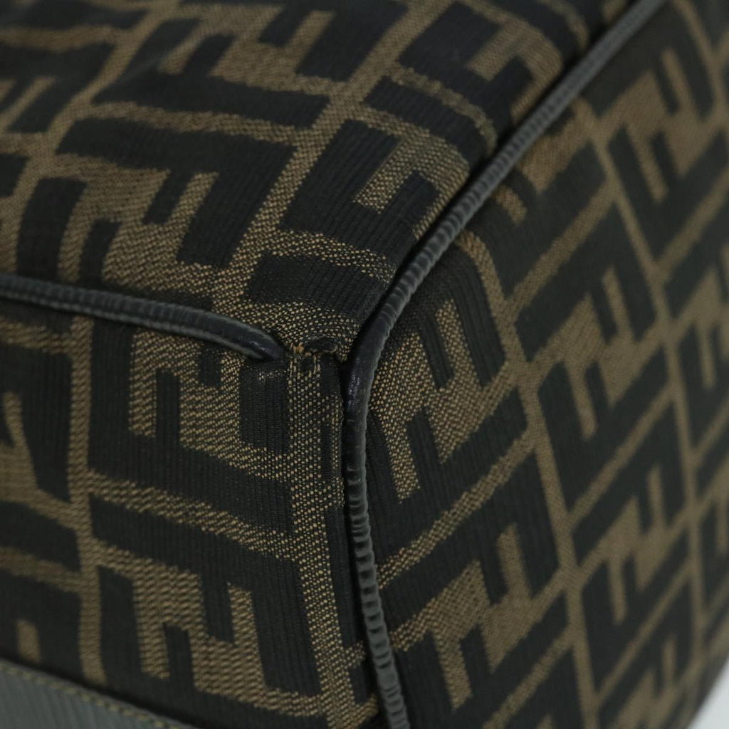 FENDI Zucca Canvas Vanity pouch Hand Bag Brown Black 52743