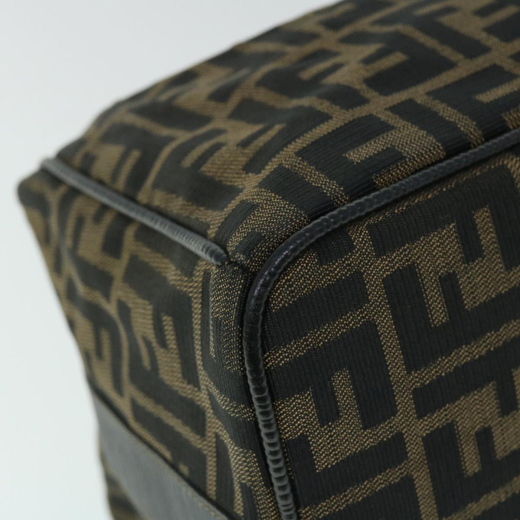 FENDI Zucca Canvas Vanity pouch Hand Bag Brown Black 52743