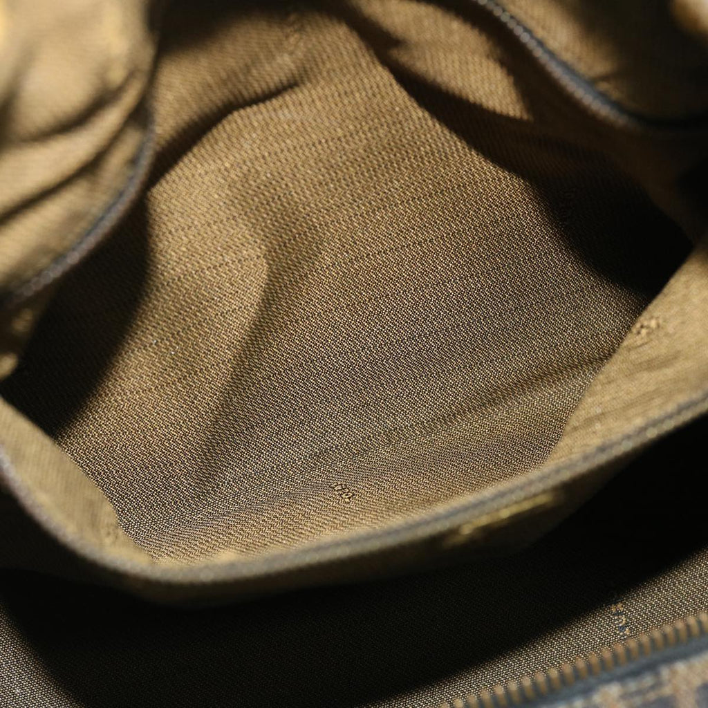 FENDI Zucca Canvas Vanity pouch Hand Bag Brown Black 52743