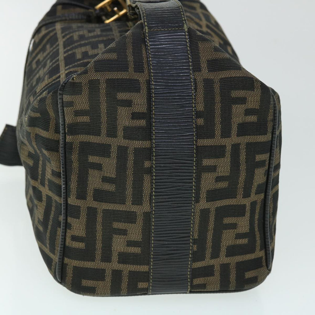 FENDI Zucca Canvas Vanity pouch Hand Bag Brown Black 52743