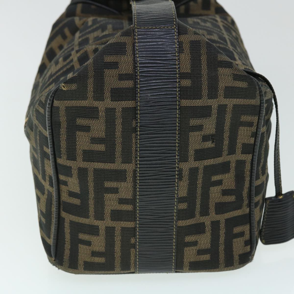 FENDI Zucca Canvas Vanity pouch Hand Bag Brown Black 52743