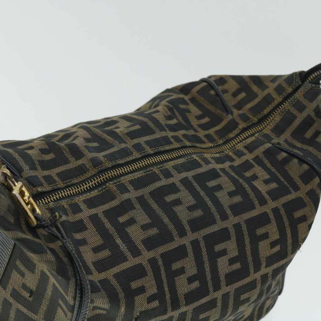 FENDI Zucca Canvas Vanity pouch Hand Bag Brown Black 52743