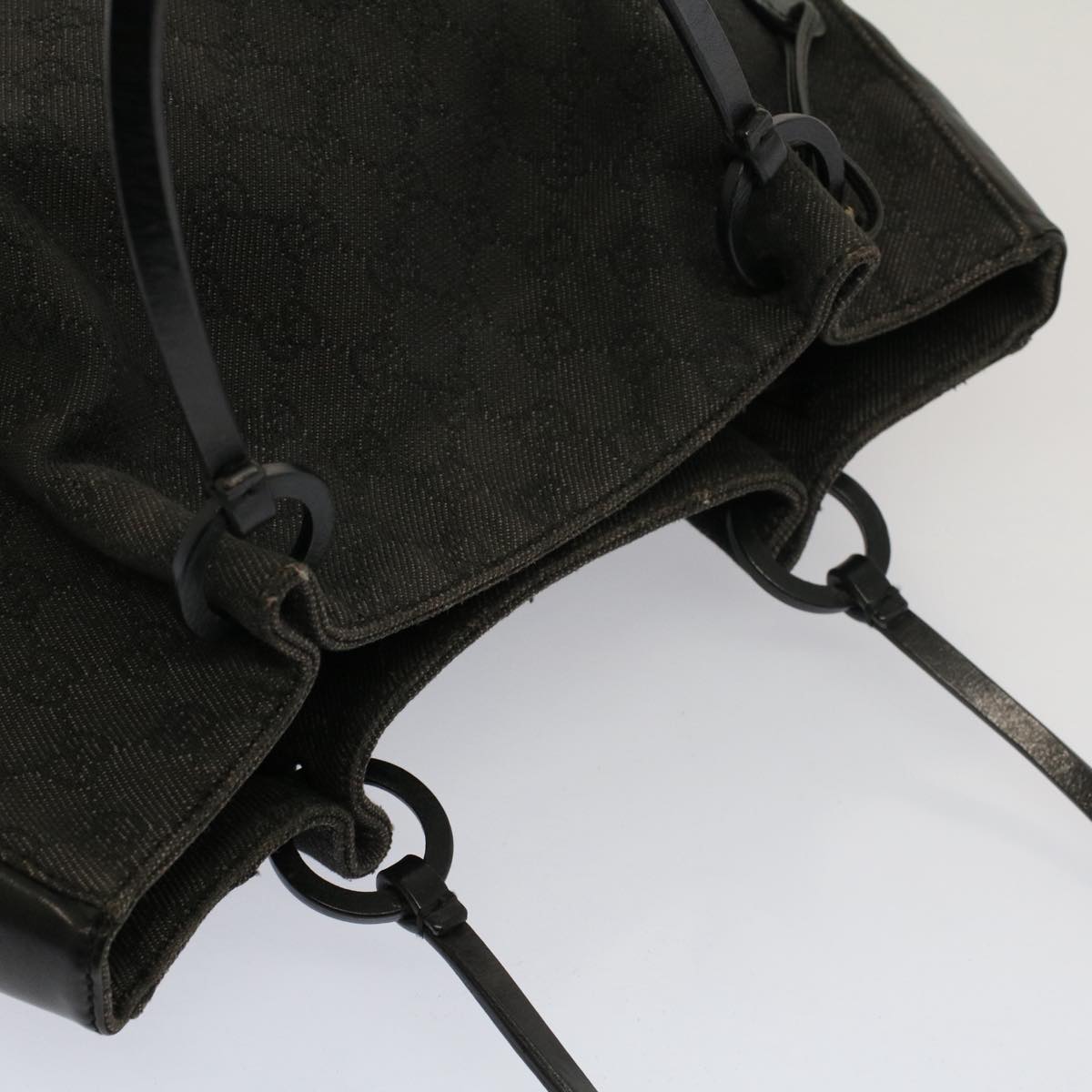 GUCCI GG Canvas Tote Bag Black 52748