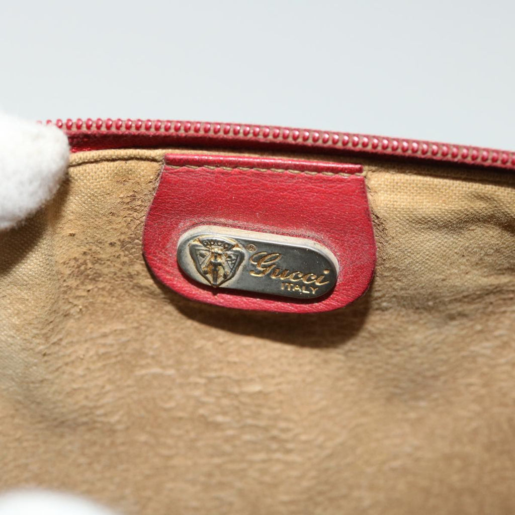 GUCCI Micro GG Canvas Clutch Bag Coated Canvas Red 52786
