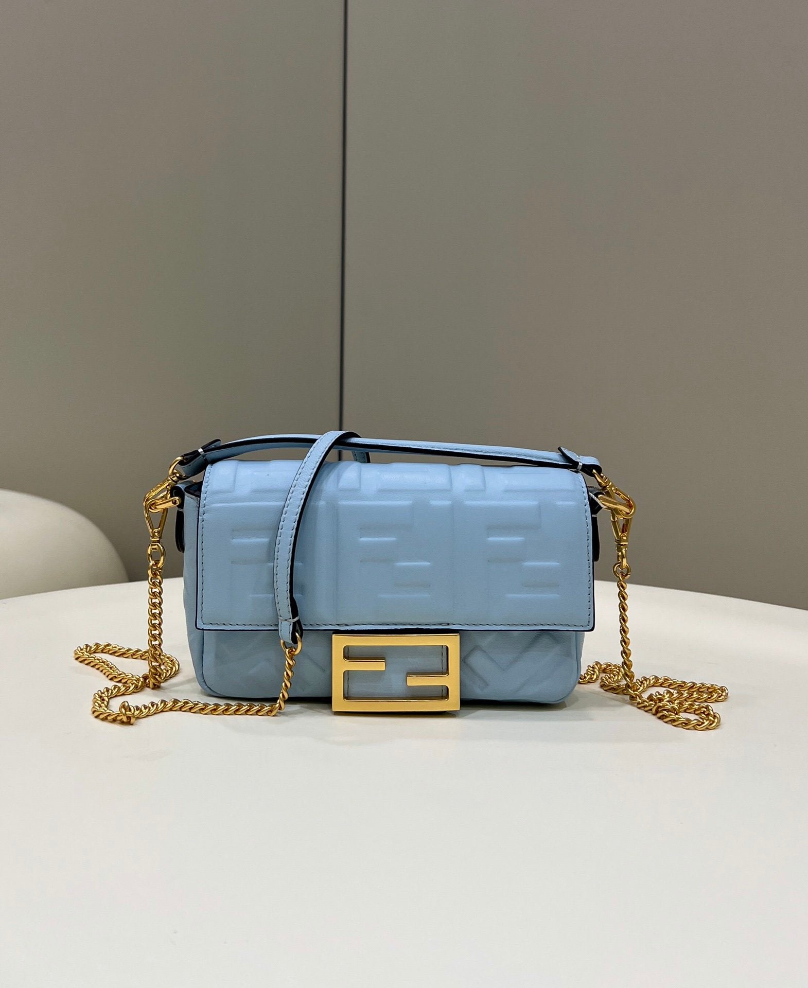 FI Baguette Blue For Women, Handbags, Shoulder And Crossbody Bags 7.5in/19cm FF 8BS017