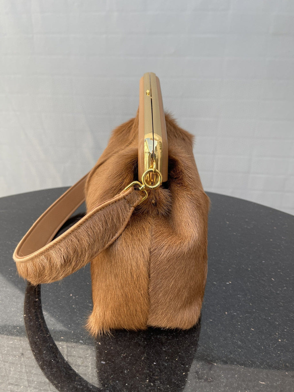 FI First MeGLAMIum Brown Fox Fur Bag For Woman 32.5cm/13in