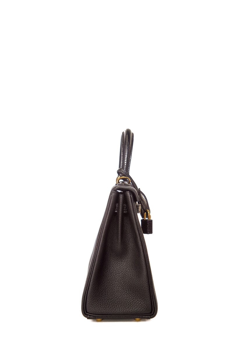 HermÃƒÆ’Ã‚Â¨s 2021 Noir Togo Kelly II Touch Retourne 25 GHW Lizard Handbag