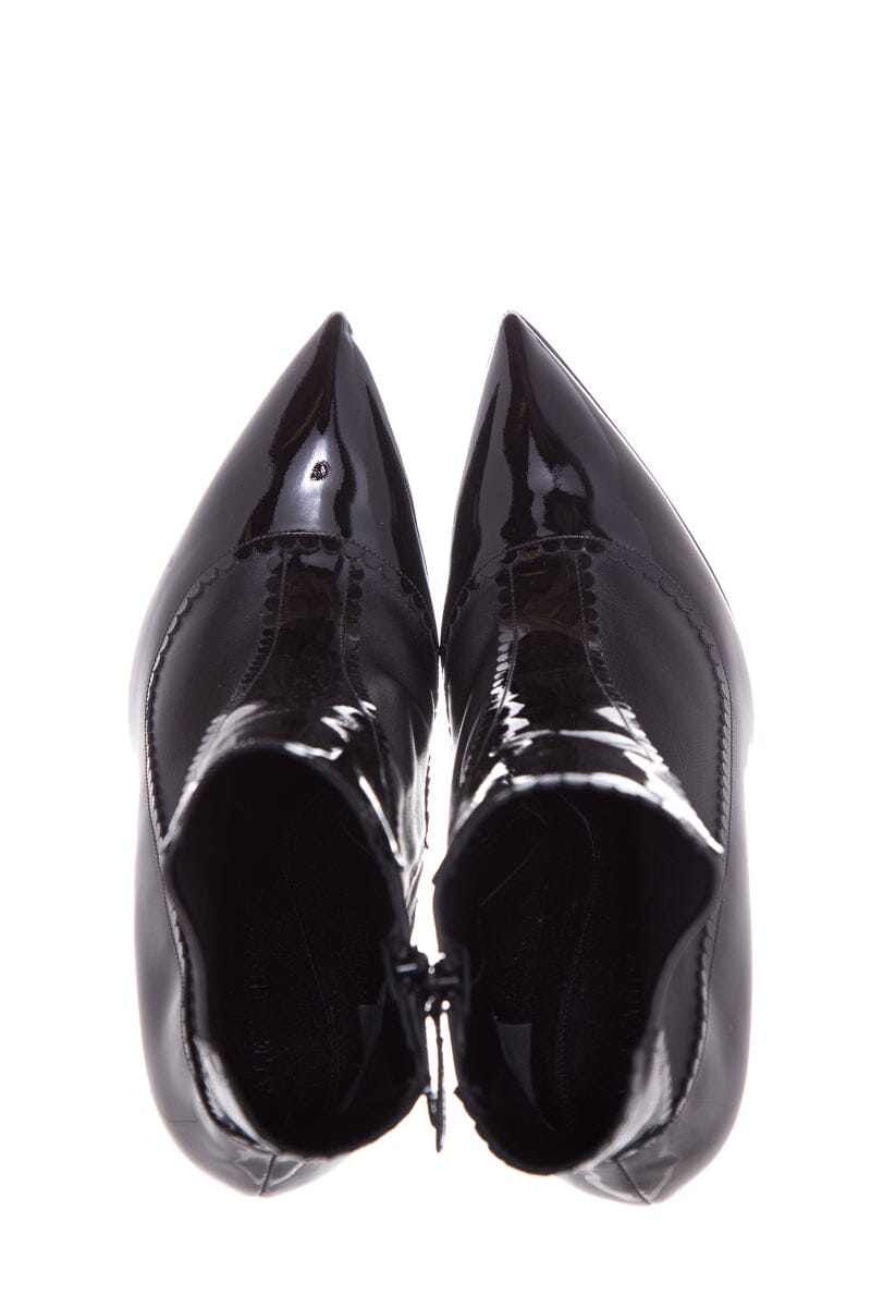 Alexander McQueen Black Wingtip Detail Booties SZ 40.5