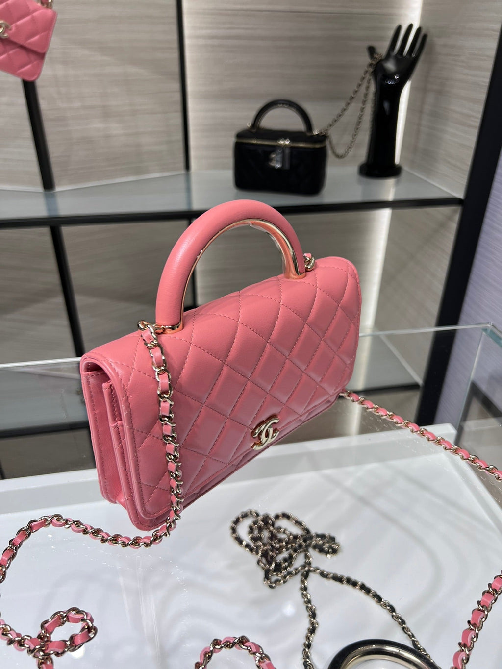 CHLWOC 19 Chain Wallet Bag Gold Hardware PiNike For Women, Women’s Handbags, Shoulder Bags 7.5in/19cm