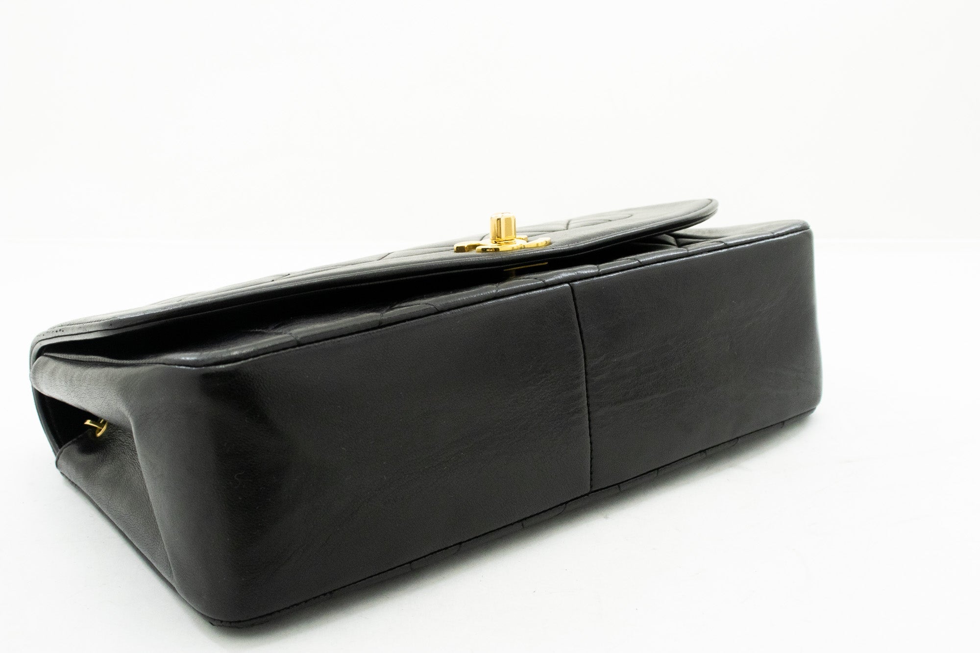 CHANEL Diana Flap Chain Shoulder Bag Black Quilted Lambskin Purse k28