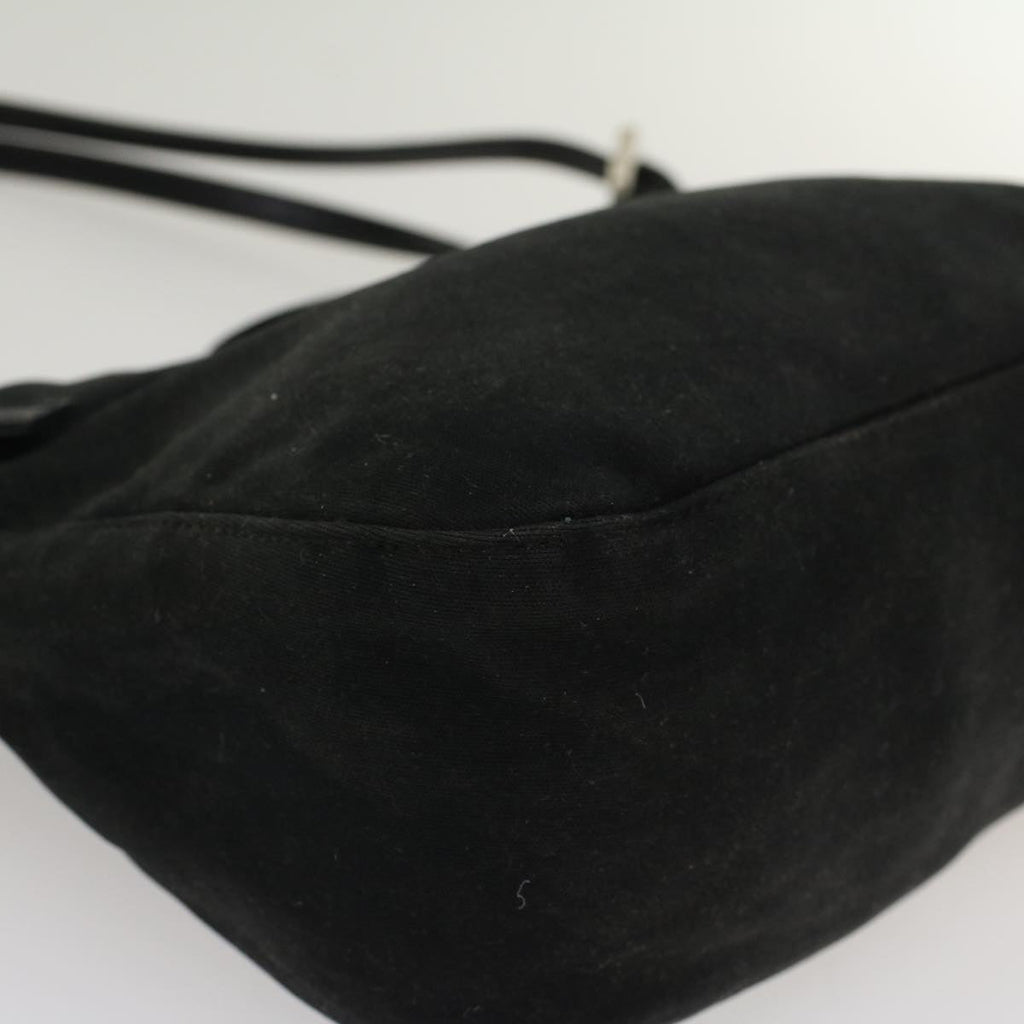 FENDI Mamma Baguette Shoulder Bag Nylon Black 53012
