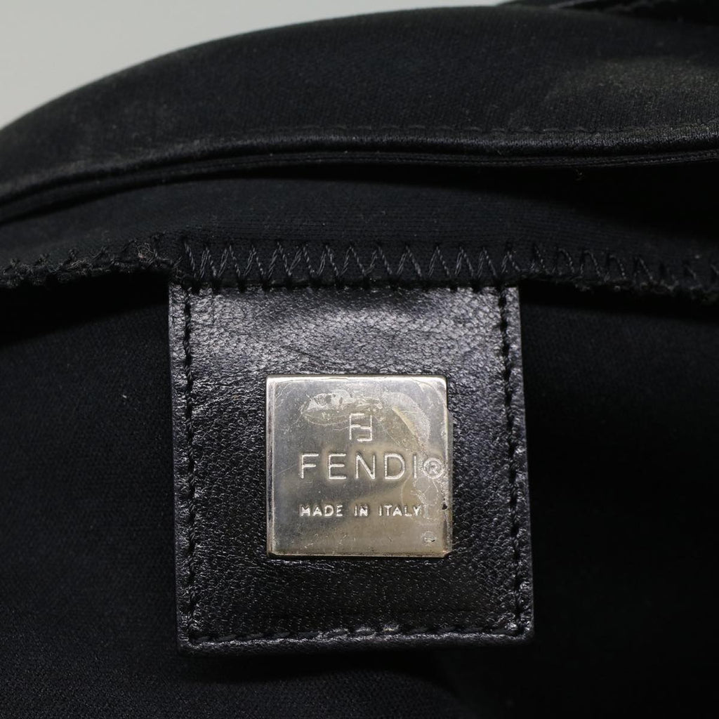 FENDI Mamma Baguette Shoulder Bag Nylon Black 53012