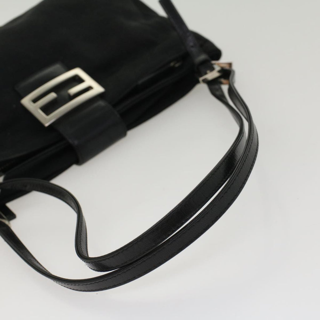 FENDI Mamma Baguette Shoulder Bag Nylon Black 53012