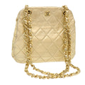 CHANEL Matelasse Chain Shoulder Bag Leather Gold CC 53015A