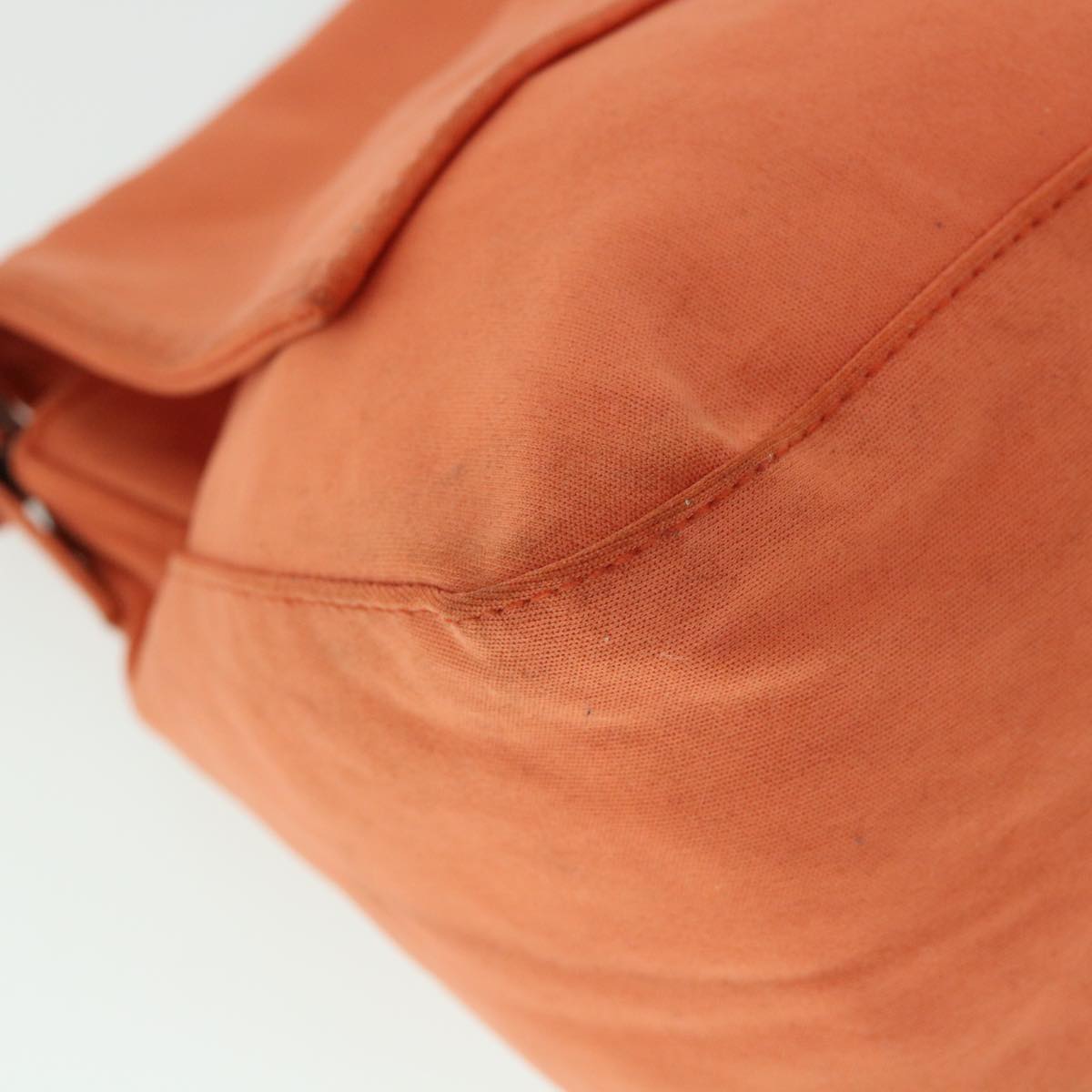 FENDI Mamma Baguette Shoulder Bag Nylon Orange 53082