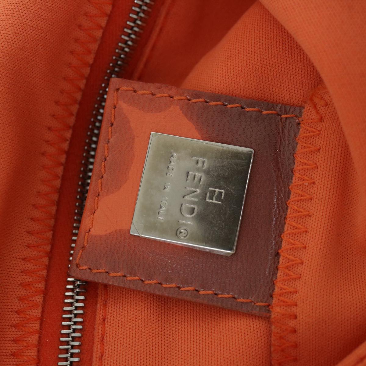 FENDI Mamma Baguette Shoulder Bag Nylon Orange 53082