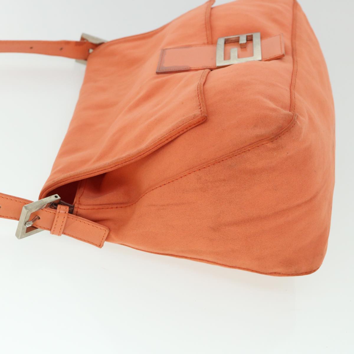 FENDI Mamma Baguette Shoulder Bag Nylon Orange 53082