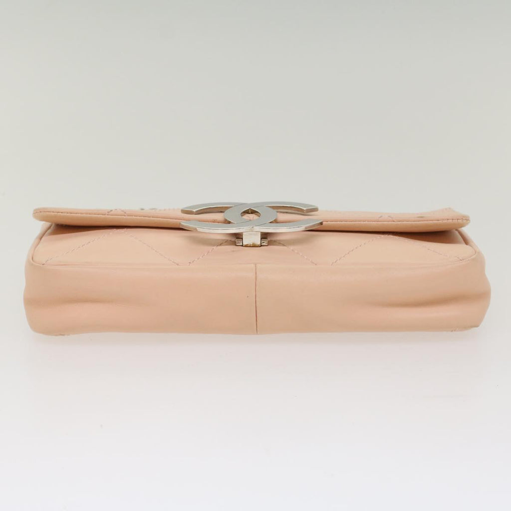CHANEL Matelasse Chain Shoulder Bag Leather Pink CC 53097