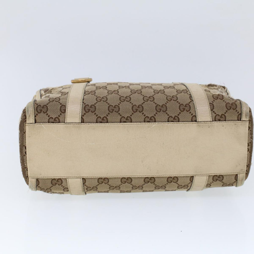 GUCCI GG Canvas Hand Bag Beige White 53132