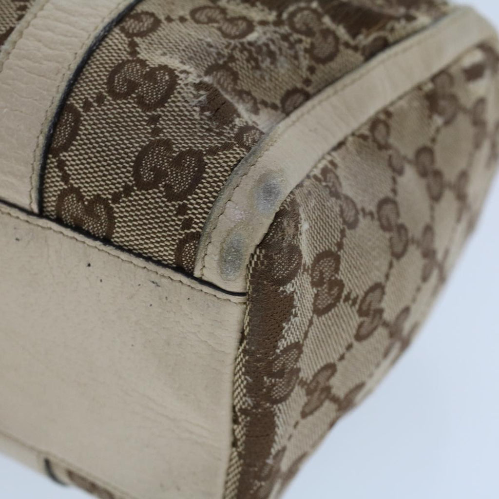 GUCCI GG Canvas Hand Bag Beige White 53132